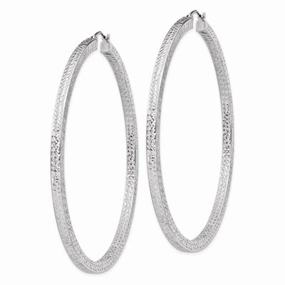 Sterling Silver D.C Square Tube Hoop Earrings at $ 69.68 only from Jewelryshopping.com