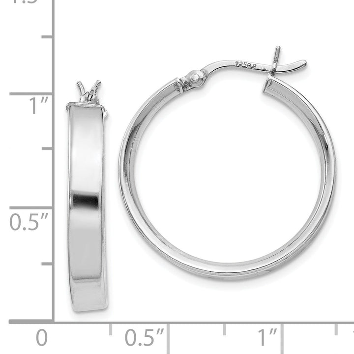 Sterling Silver Polished Finish Hinged Earrings