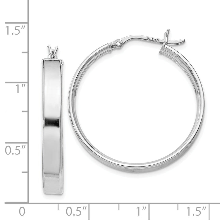 Sterling Silver Polished Finish Hinged Earrings