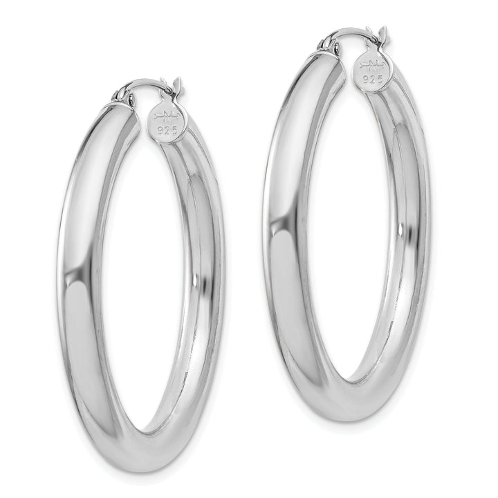 Sterling Silver Round Hoop Hinged Earrings