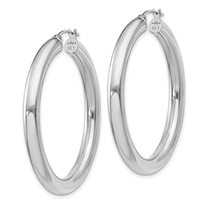 Sterling Silver Round Hoop Hinged Earrings