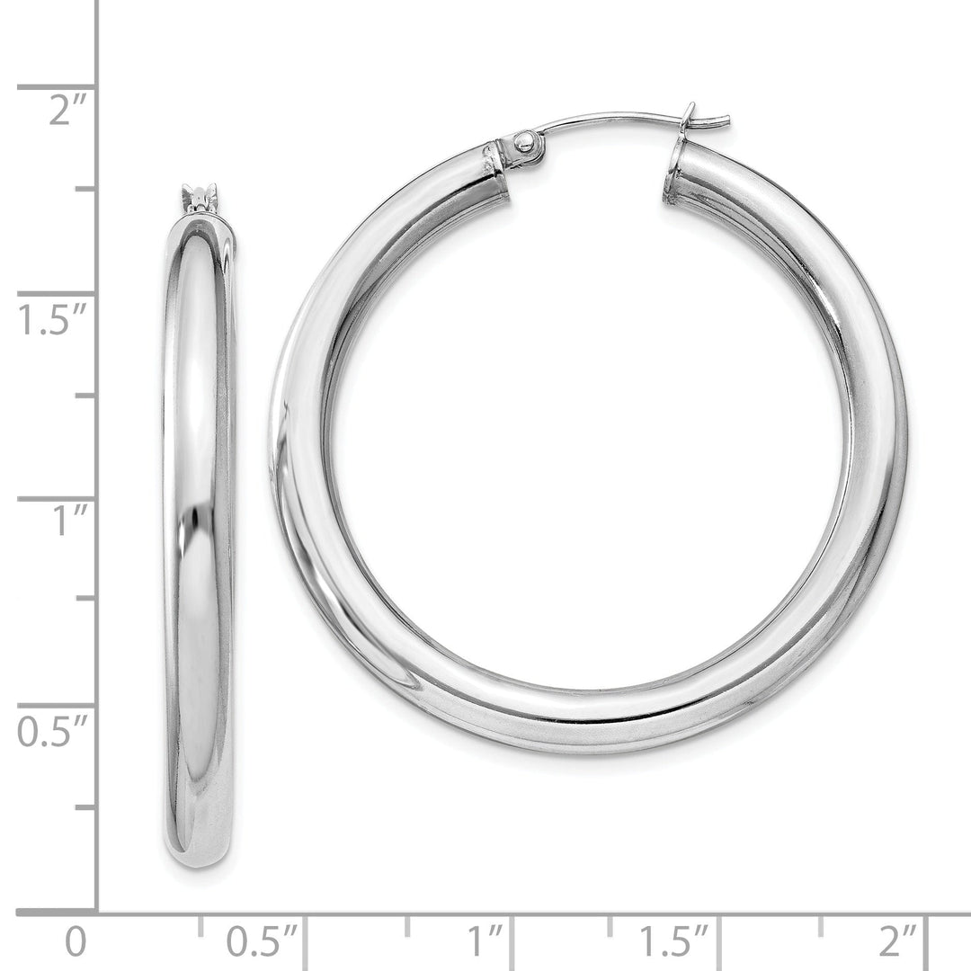 Sterling Silver Round Hoop Hinged Earrings