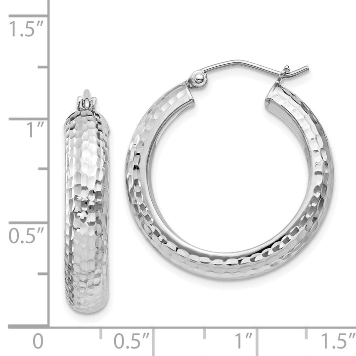 Silver D.C Hollow Hoop Hinged Back Earrings