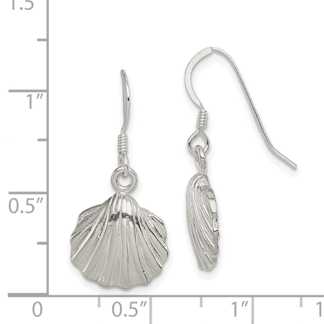 Sterling Silver Shell Dangle Hook Earrings