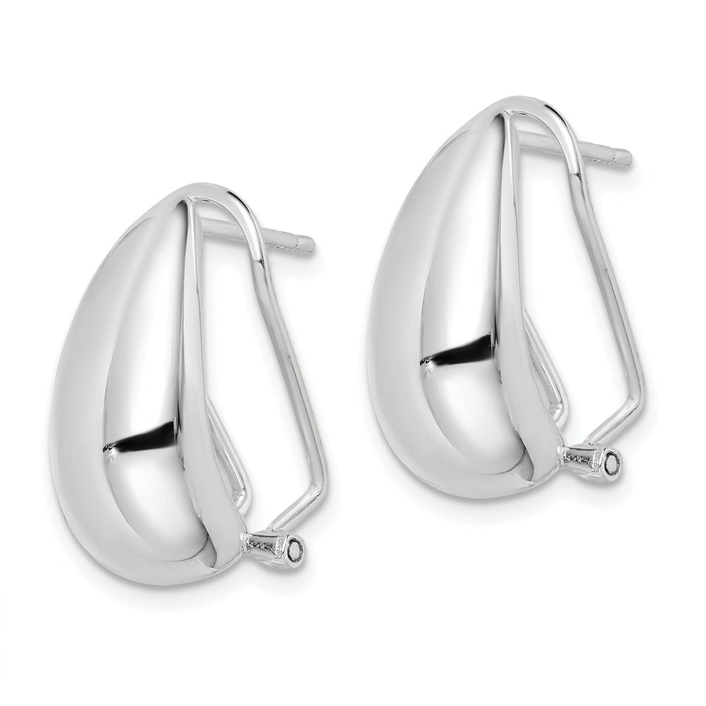 Sterling Silver Tapered J Hoop Post Earrings