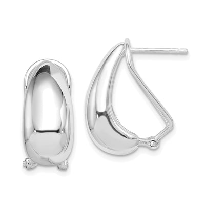 Sterling Silver Tapered J Hoop Post Earrings at $ 73.19 only from Jewelryshopping.com