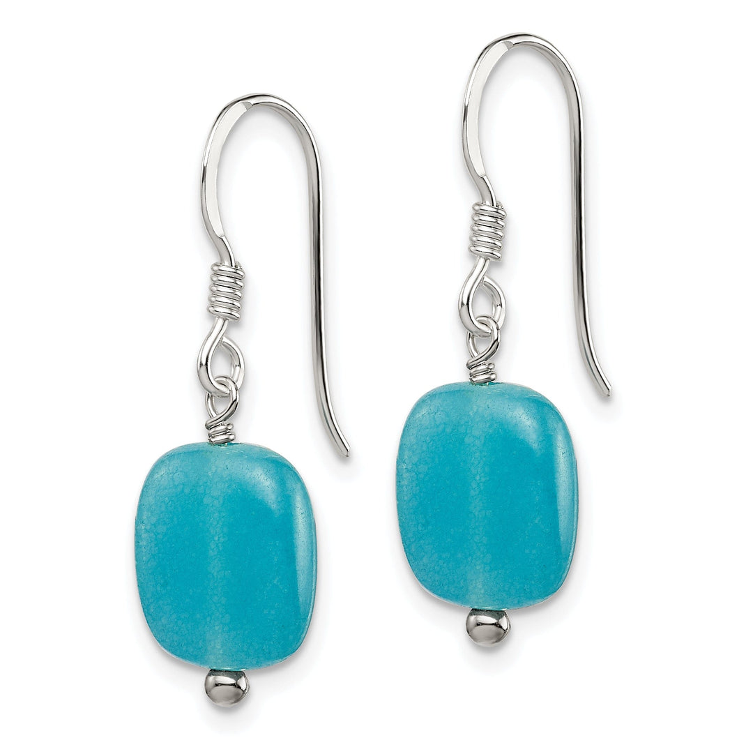 Silver Aquamarine Simulant Drop Earrings