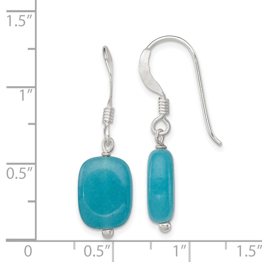 Silver Aquamarine Simulant Drop Earrings
