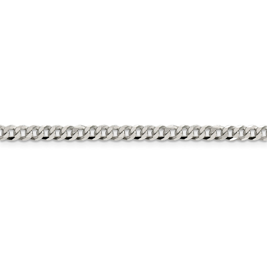 Silver 4.00-mm Solid Beveled Link Curb Chain