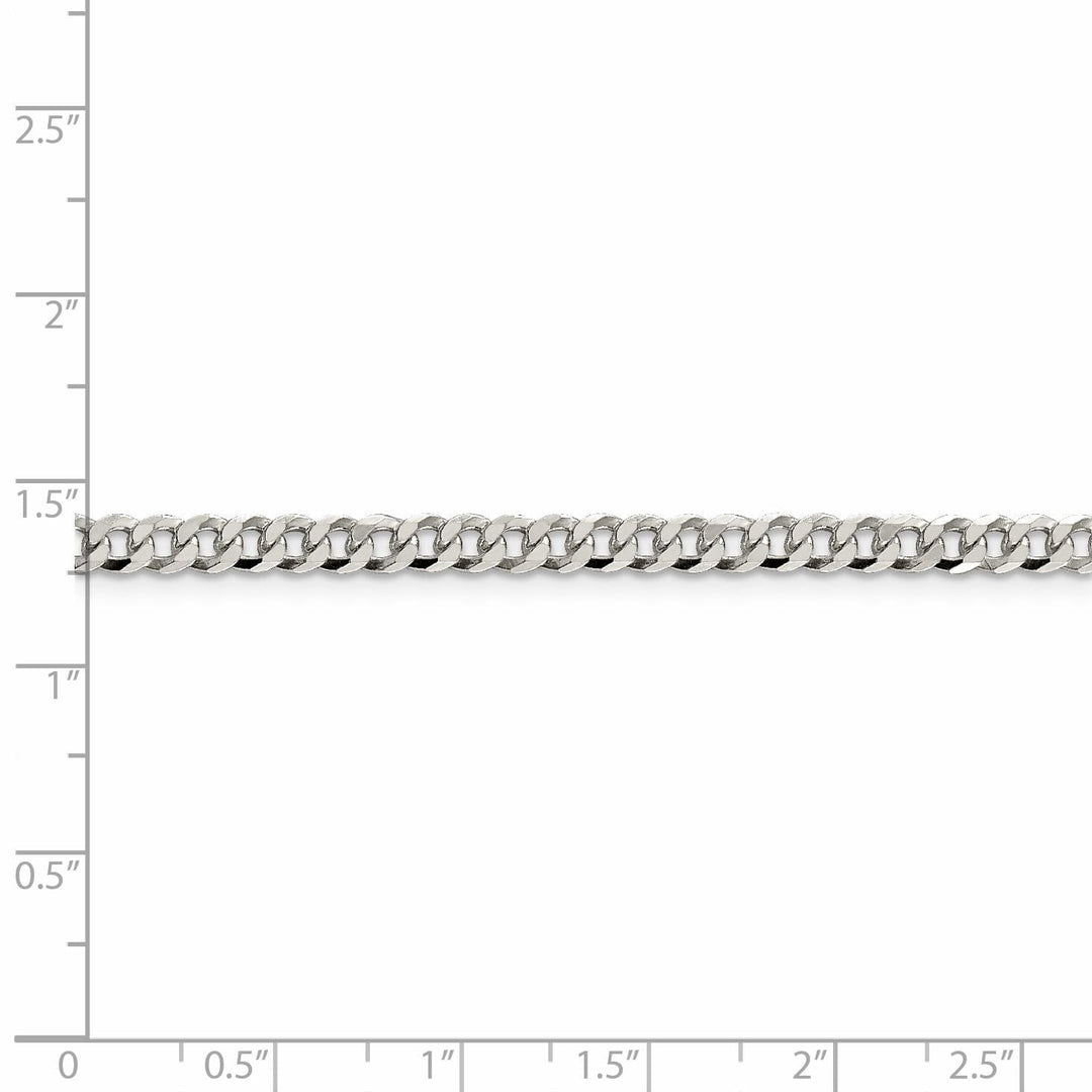 Silver 4.00-mm Solid Beveled Link Curb Chain