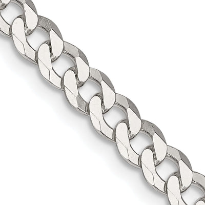 Silver 4.50-mm Solid Beveled Link Curb Chain at $ 38.93 only from Jewelryshopping.com