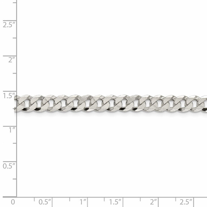 Silver 5.50-mm Solid Beveled Link Curb Chain
