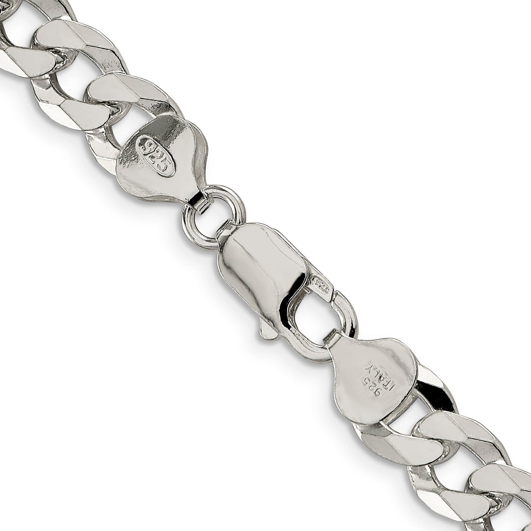 Silver 8.50-mm Solid Beveled Link Curb Chain