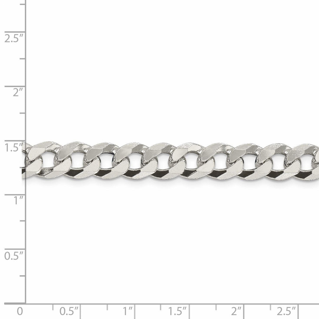 Silver 8.50-mm Solid Beveled Link Curb Chain