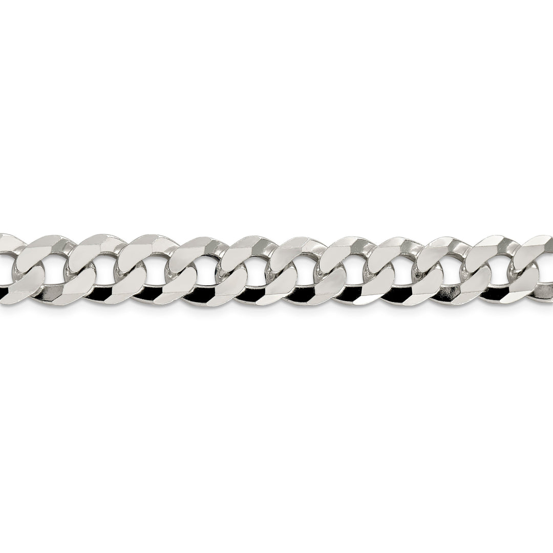 Silver 12.30-mm Solid Beveled Link Curb Chain