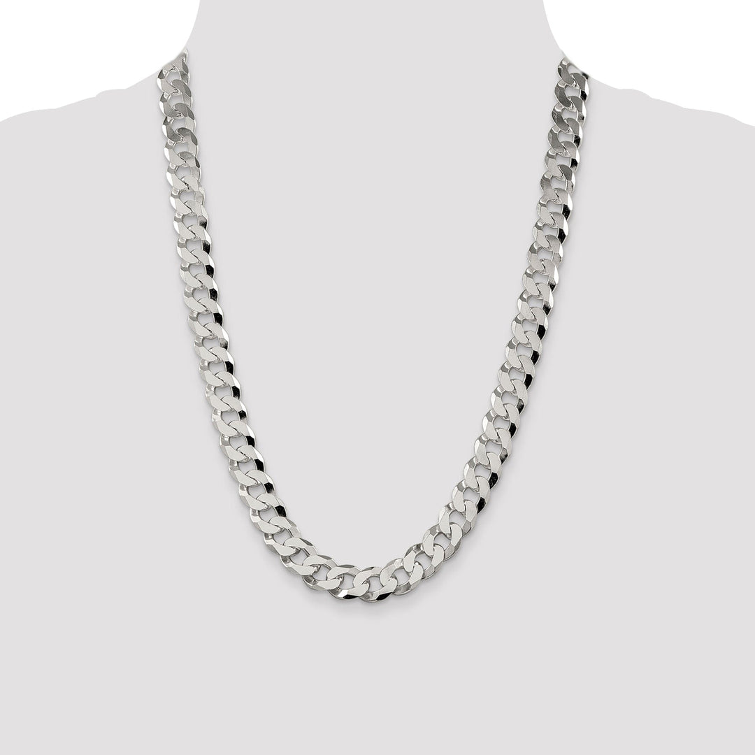 Silver 12.30-mm Solid Beveled Link Curb Chain