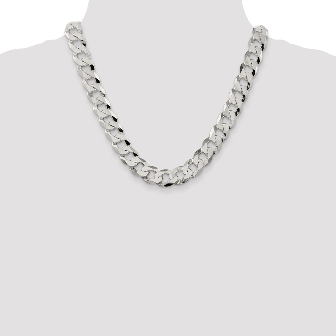 Silver 13.00-mm Solid Beveled Link Curb Chain