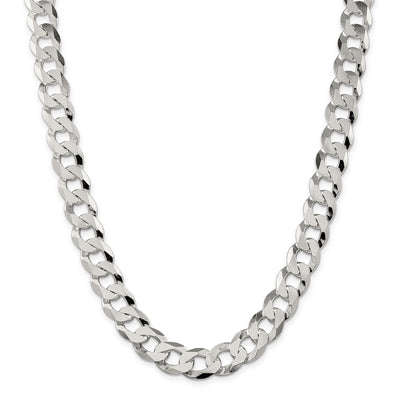 Silver 13.00-mm Solid Beveled Link Curb Chain at $ 222.56 only from Jewelryshopping.com