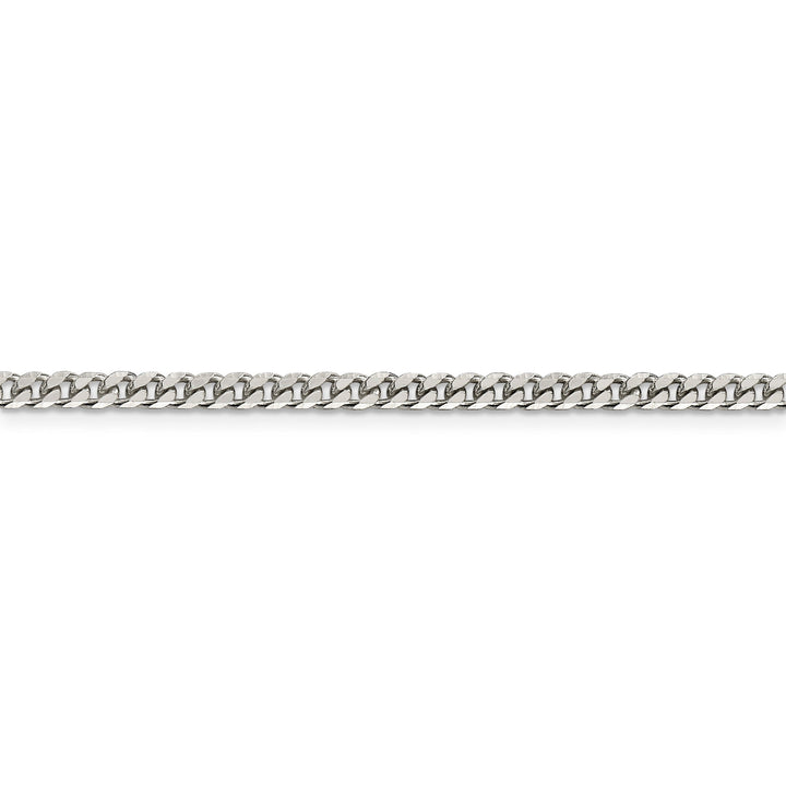 Silver Polished 3.15-mm Solid Curb Link Chain