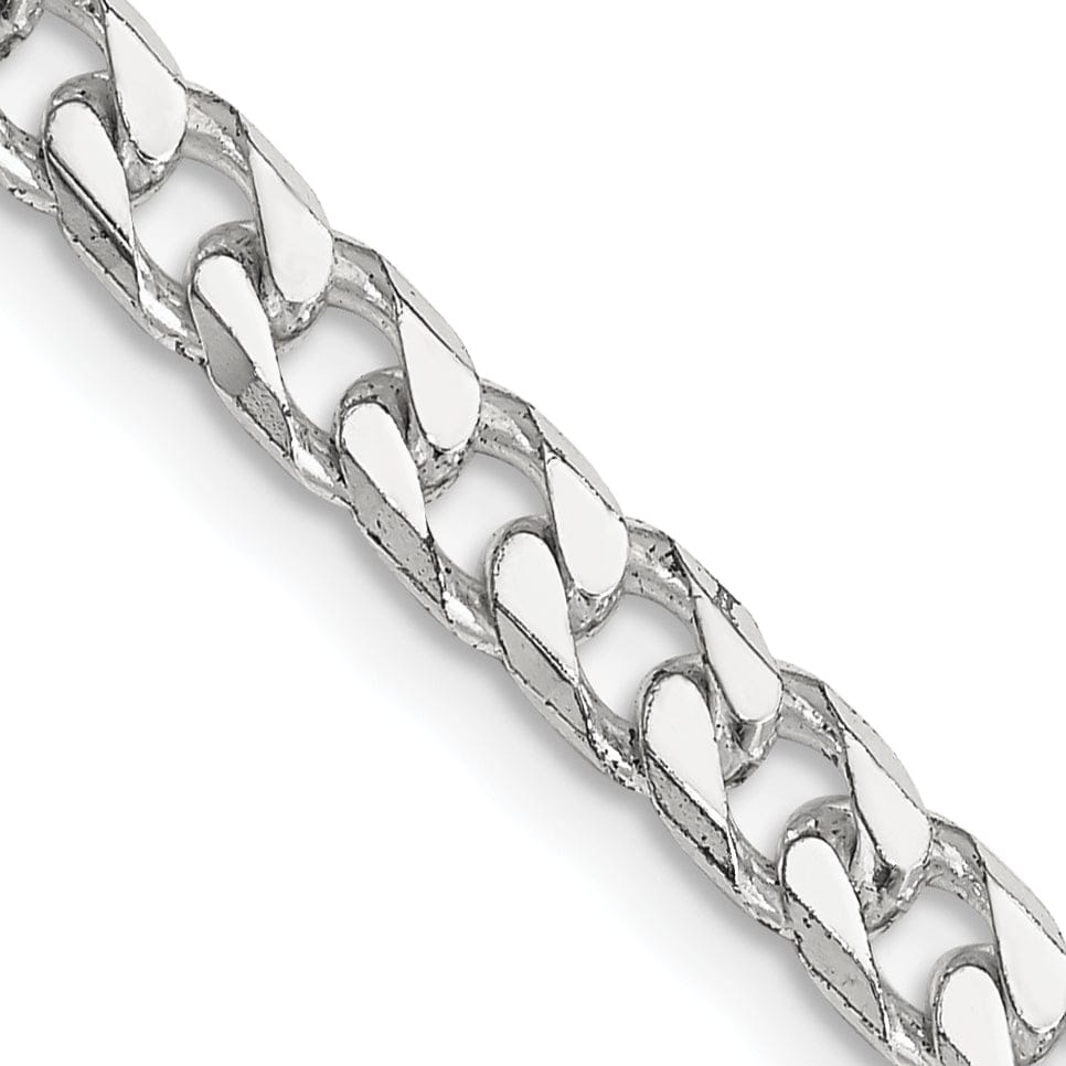 Silver Polished 4.50-mm Solid Curb Link Chain