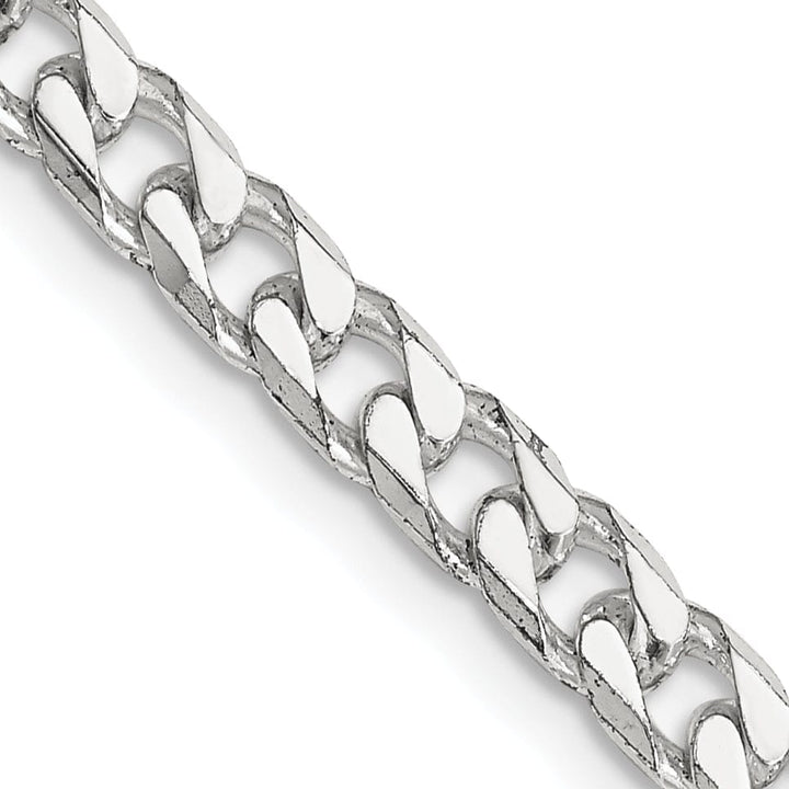 Silver Polished 4.50-mm Solid Curb Link Chain