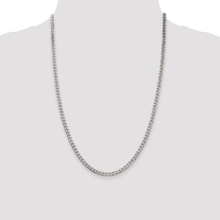 Silver Polished 3.50-mm Solid Curb Link Chain