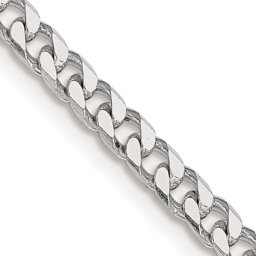 Silver Polished 3.50-mm Solid Curb Link Chain