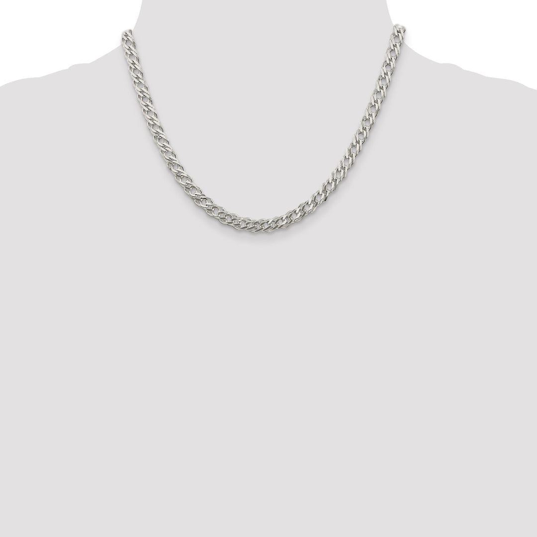 Silver 5.25-mm Double 6 Side Flat Fancy Chain