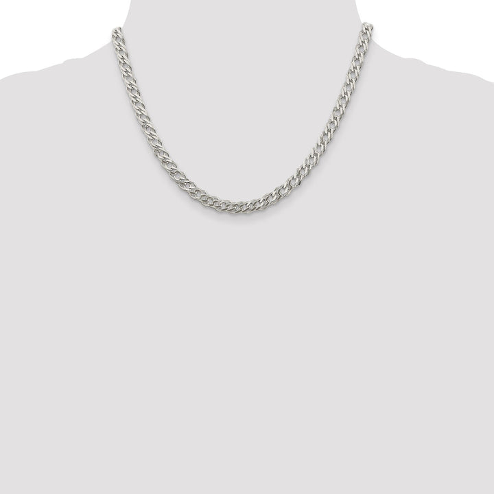 Silver 5.25-mm Double 6 Side Flat Fancy Chain