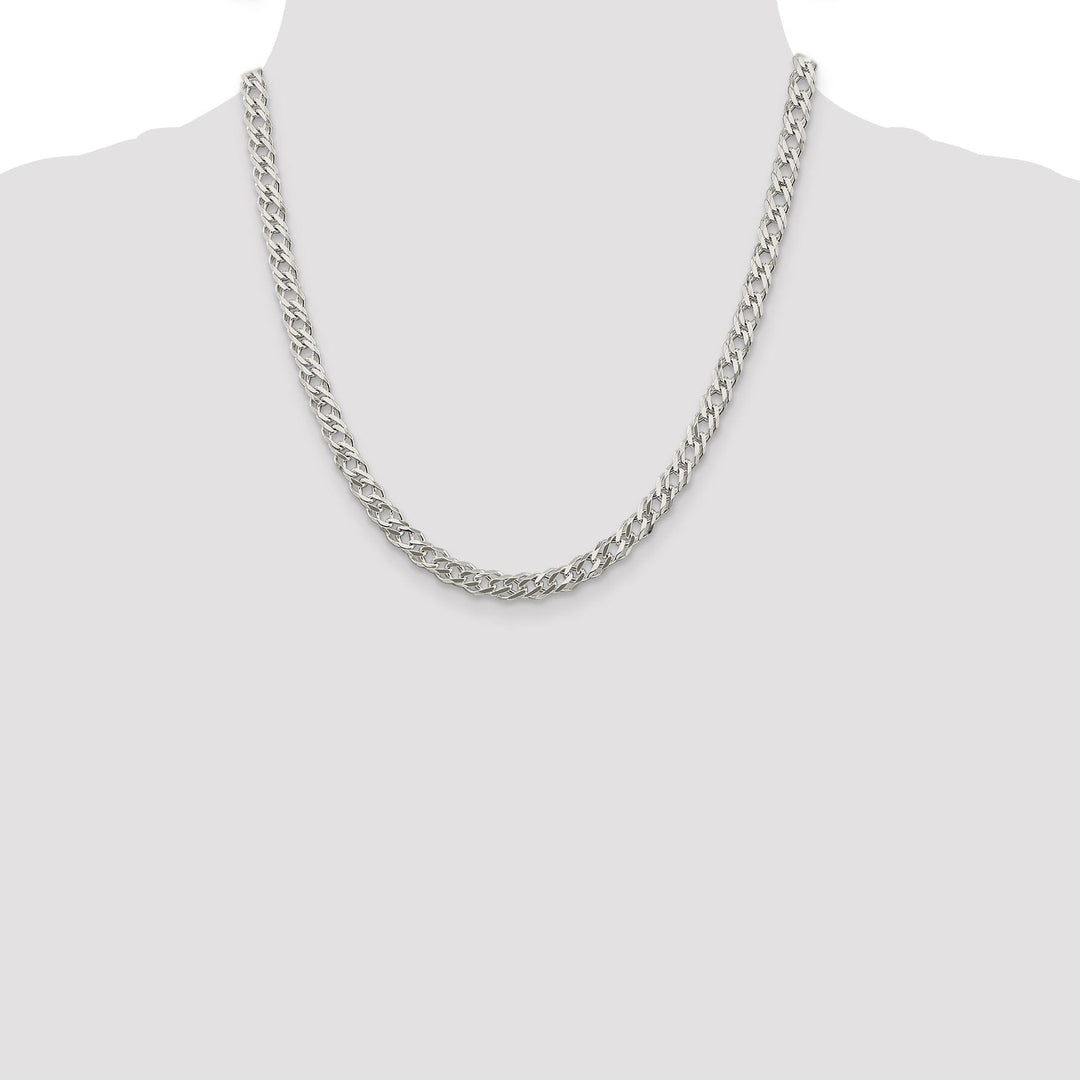 Silver 5.25-mm Double 6 Side Flat Fancy Chain