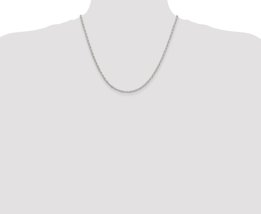 Silver Polished 2.75-mm Oval Rolo Necklace