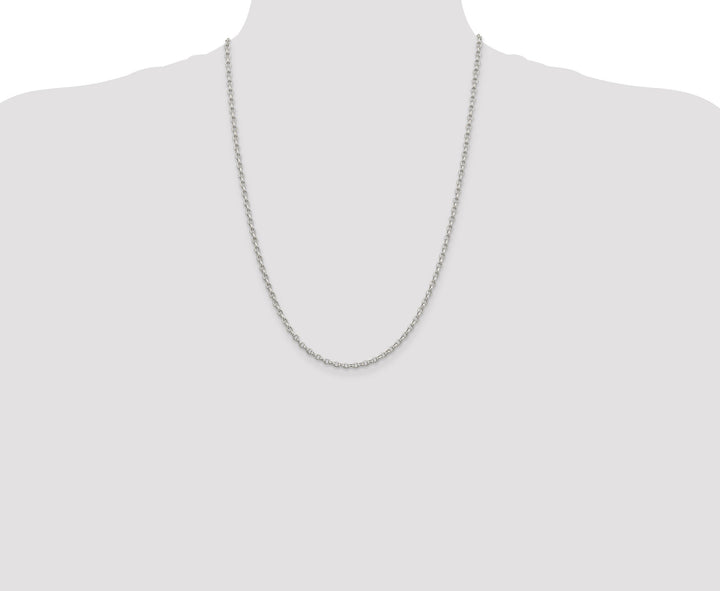 Silver Polished 2.75-mm Oval Rolo Necklace