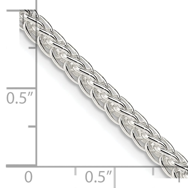 Silver Polished 3.00-mm Square Spiga Chain