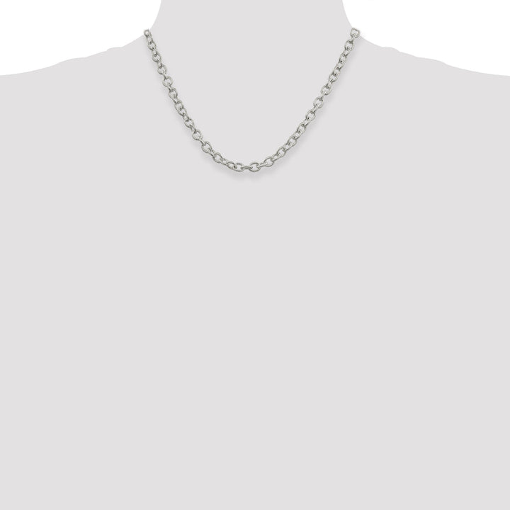 Silver Polished 6.25-mm Fancy Rolo Chain