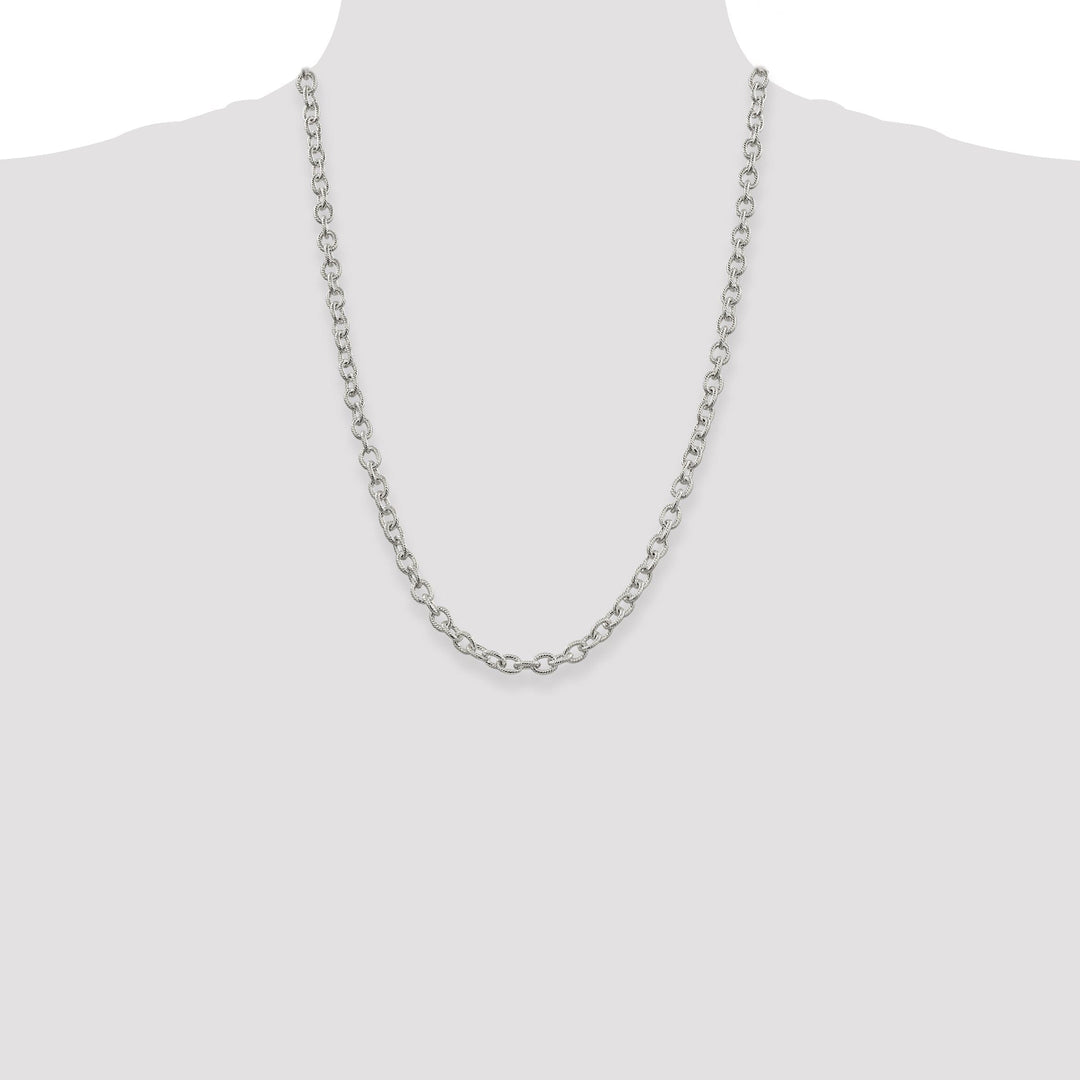 Silver Polished 6.25-mm Fancy Rolo Chain
