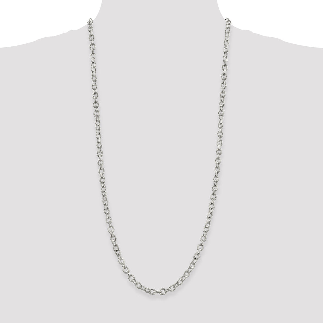 Silver Polished 6.25-mm Fancy Rolo Chain