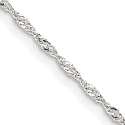 Silver Polished Twisted 1.40mm Singapore Chain