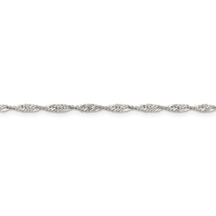 Silver Polished Twisted 2.25mm Singapore Chain