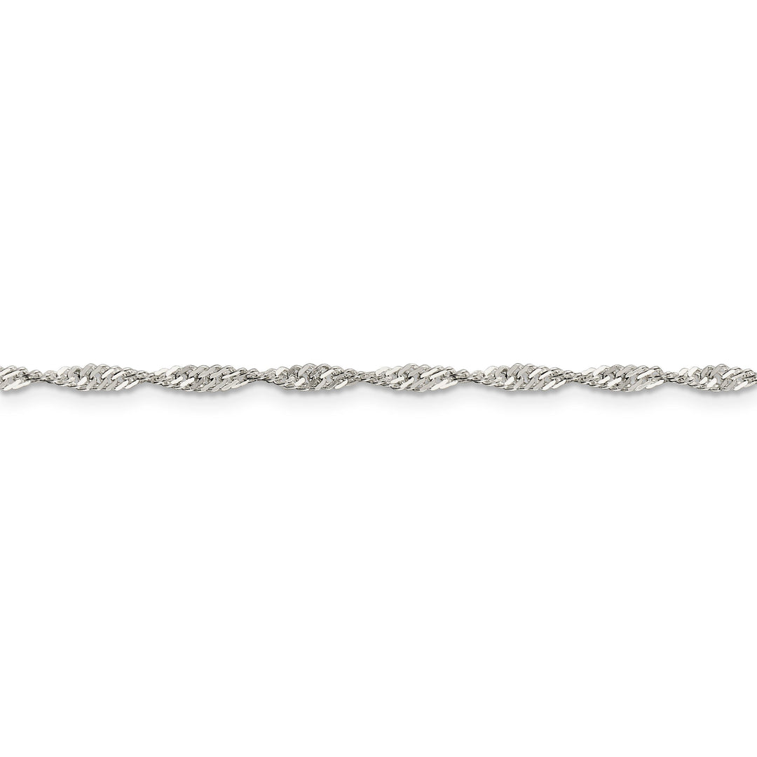 Silver Polished Twisted 2.25mm Singapore Chain