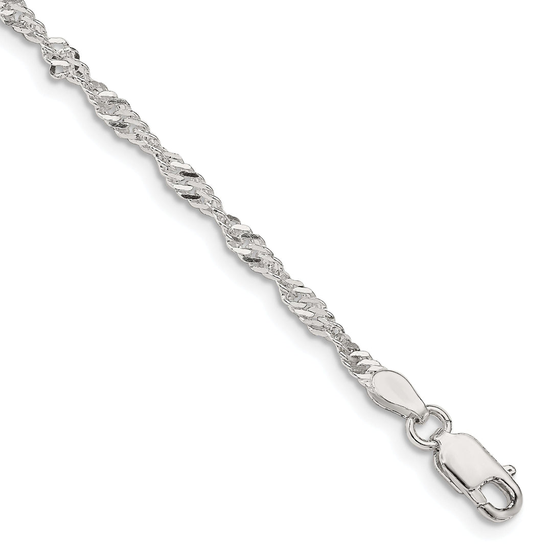 Silver Polished Twisted 2.25mm Singapore Chain