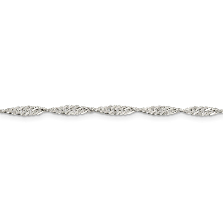 Silver Polished Twisted 3.00mm Singapore Chain