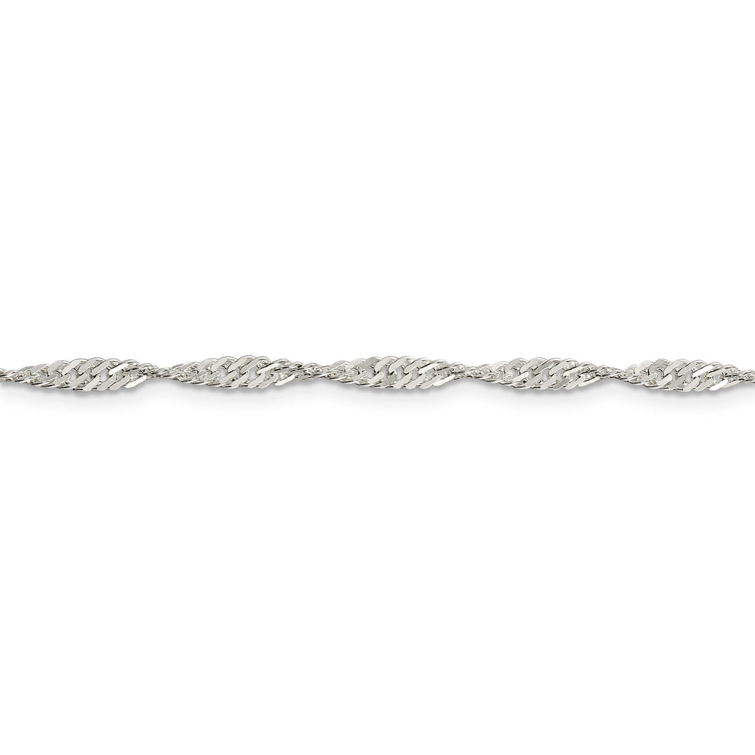 Silver Polished Twisted 3.00mm Singapore Chain