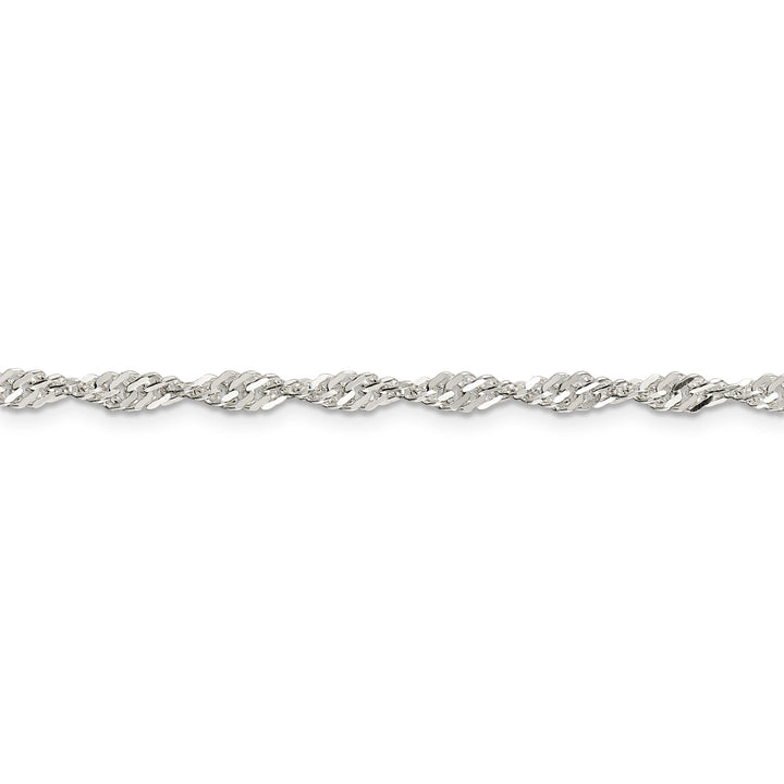 Silver Polished Twisted 3.50mm Singapore Chain