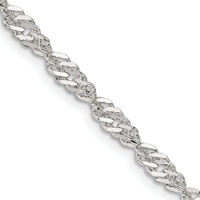 Silver Polished Twisted 3.50mm Singapore Chain at $ 17.72 only from Jewelryshopping.com