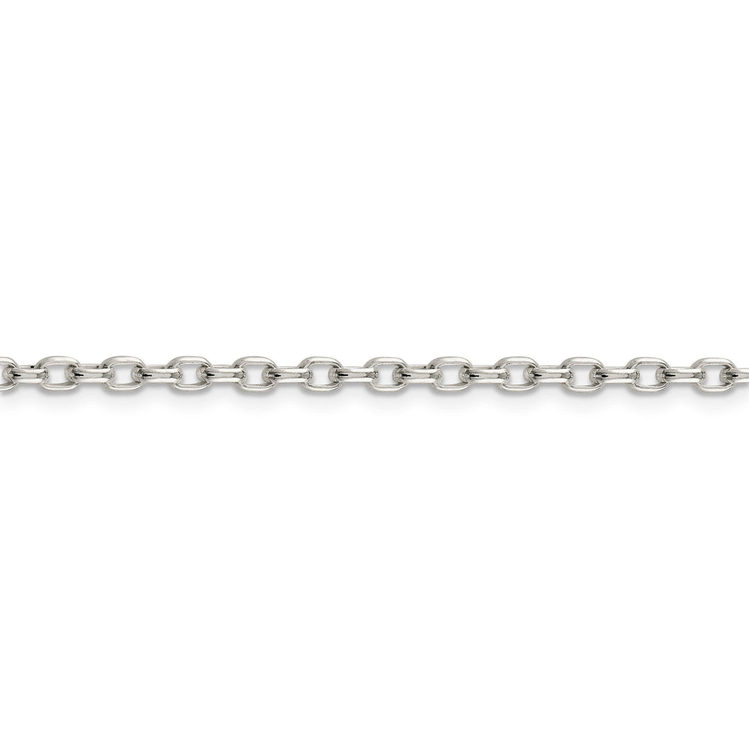 Silver Polish 3.20-mm Fancy Oval Rolo Necklace
