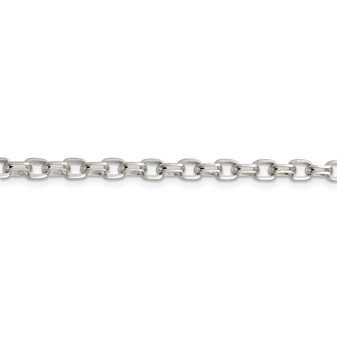 Silver Polish 4.40-mm Fancy Oval Rolo Necklace