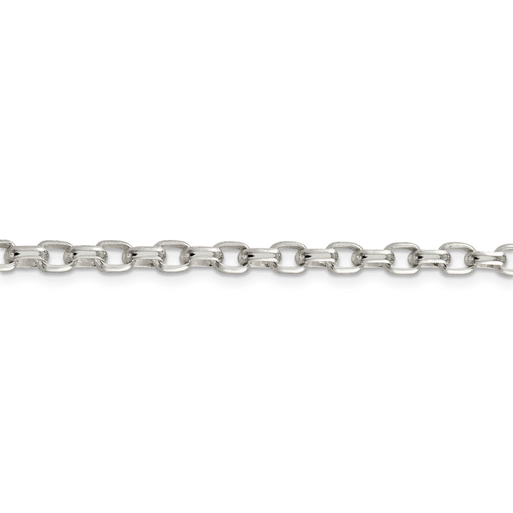 Silver Polish 4.40-mm Fancy Oval Rolo Necklace