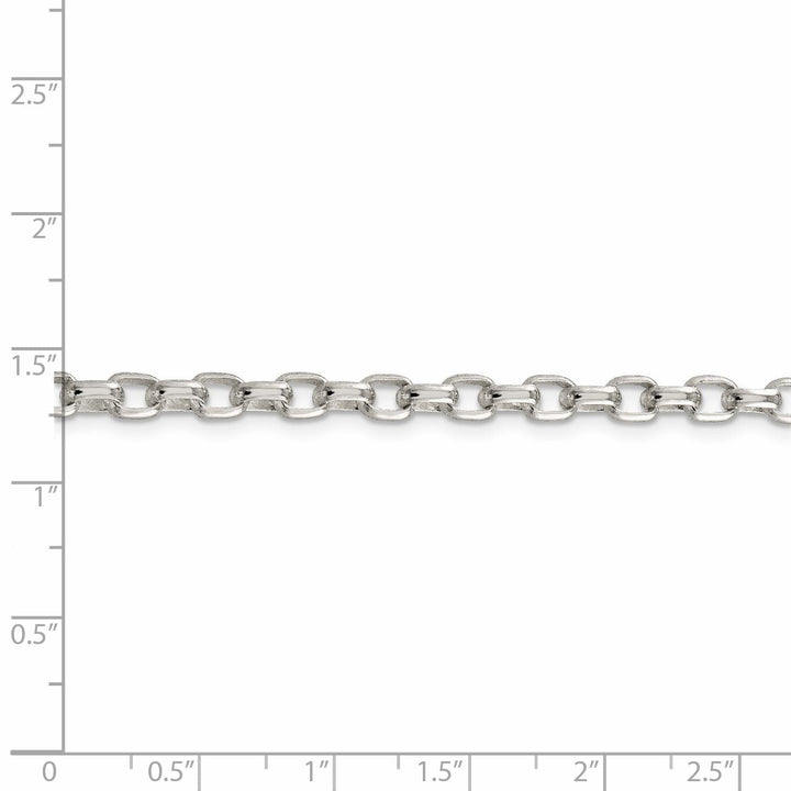 Silver Polish 4.40-mm Fancy Oval Rolo Necklace