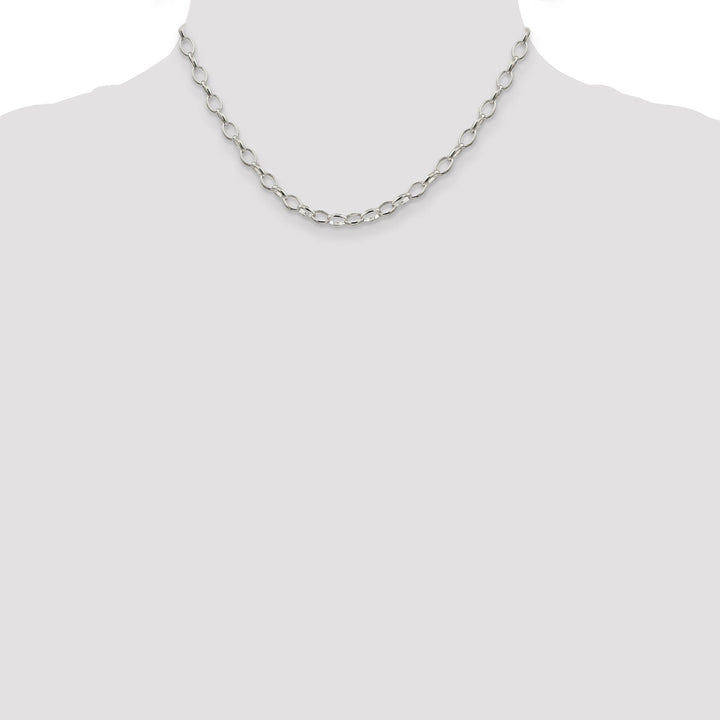 Silver Polished 5.00- mm Fancy Rolo Chain