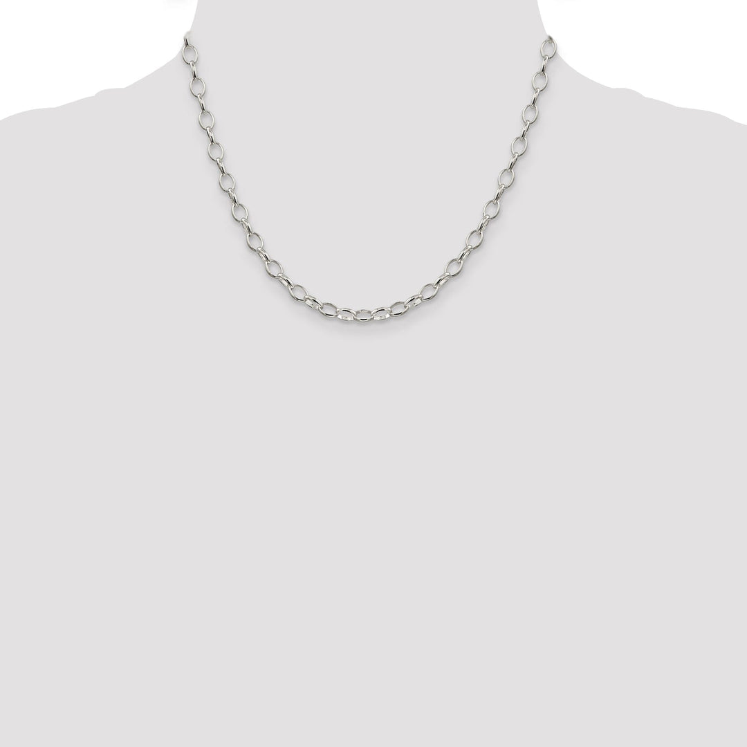 Silver Polished 5.00- mm Fancy Rolo Chain